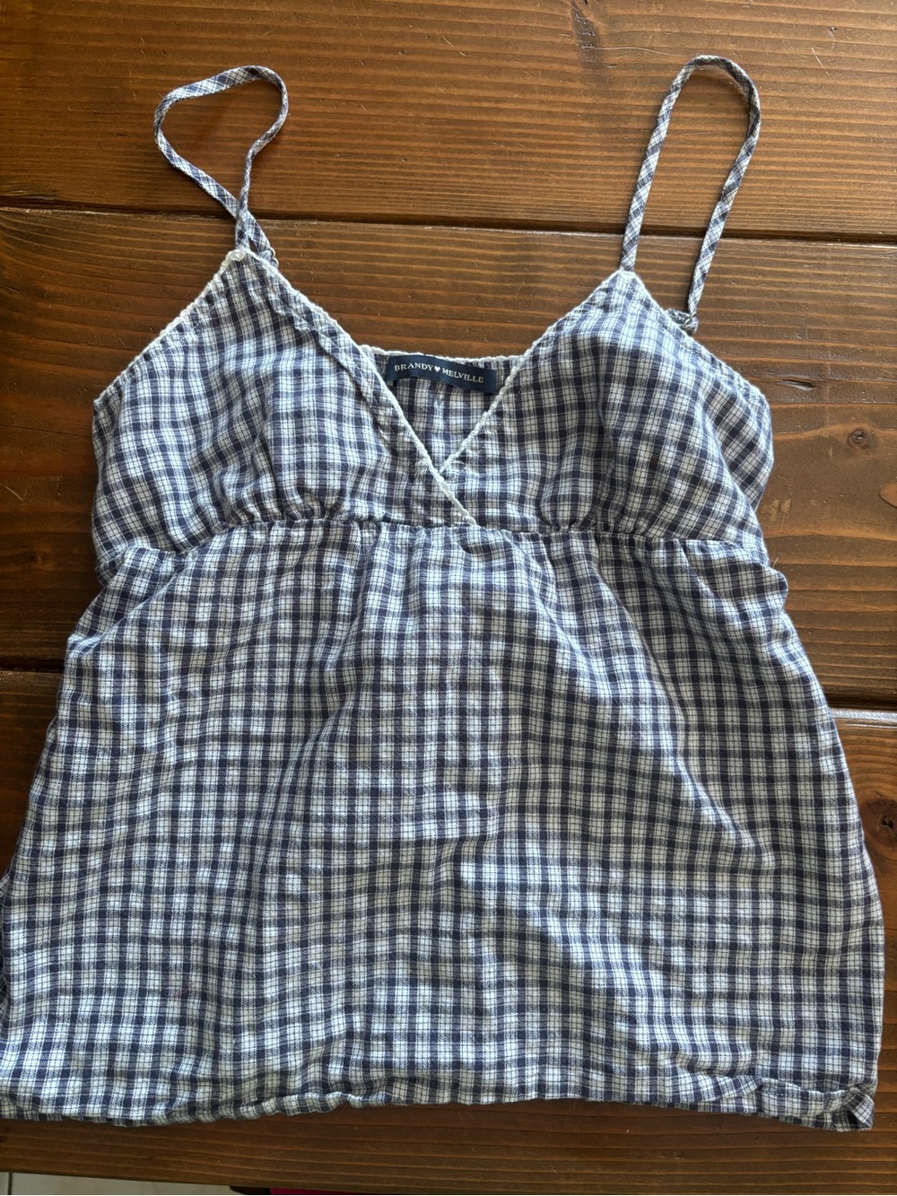 Brandy Melville Navy & White Gingham Cami